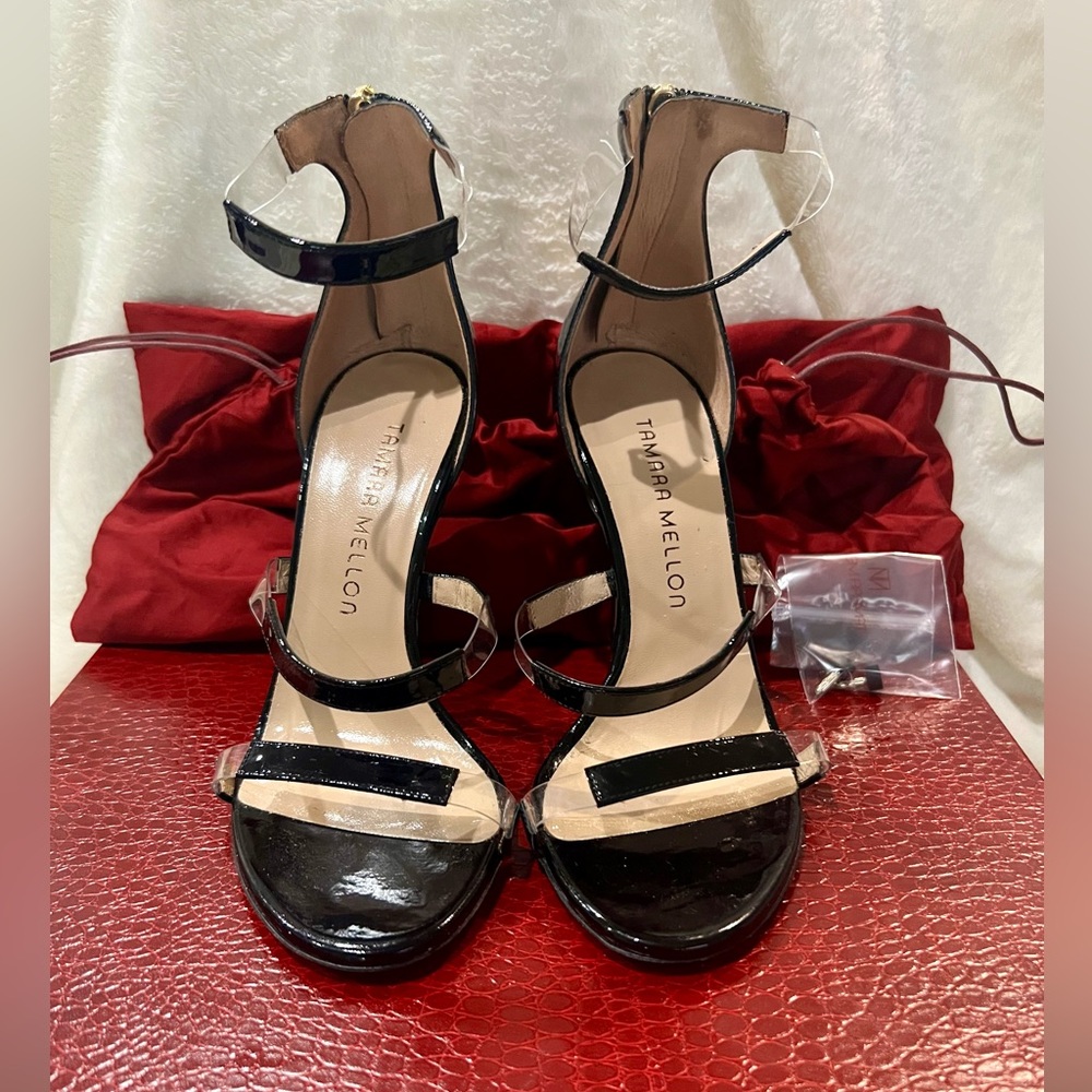 Tamara Mellon Frontline 105mm patent heels.